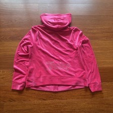 Y2K Juicy Couture Velour Full Zip Hoodie Womens Large Hot Pink Mean Girls NWT