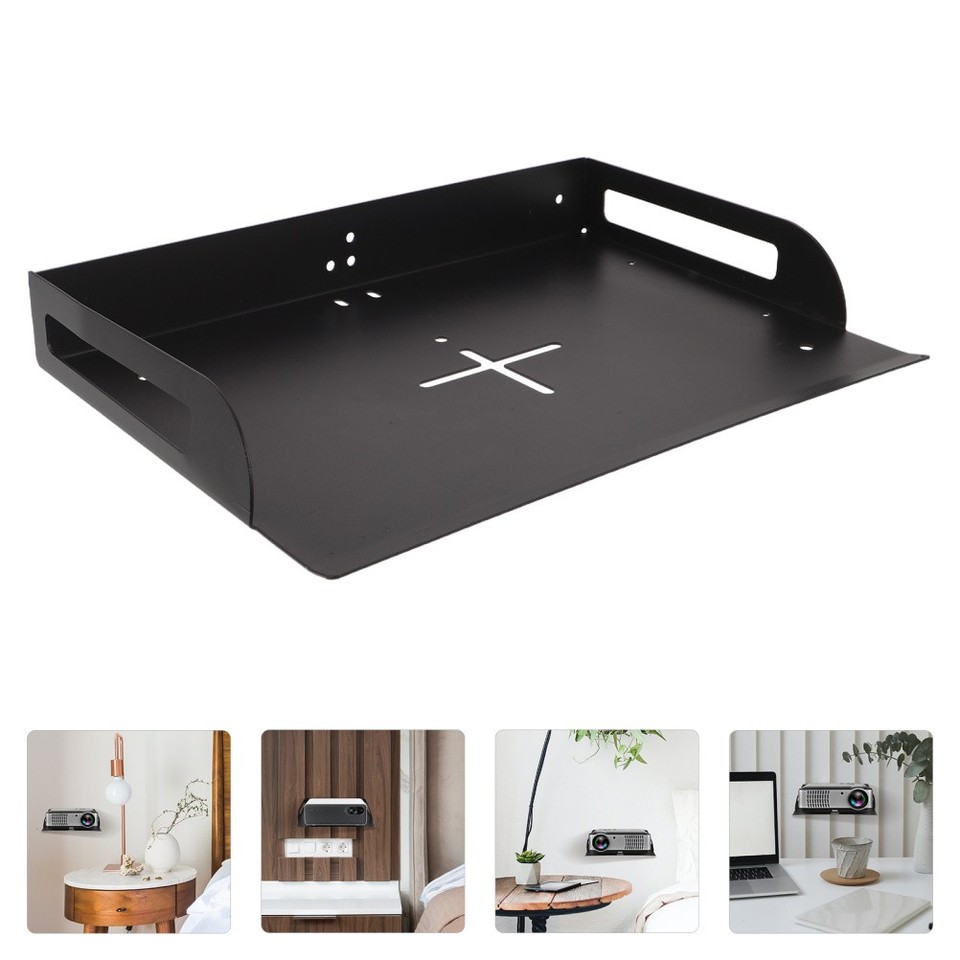 Camera. It Rack Metal Wall Mounted Camera Tray Black Router Shelf Bracket for Home Use ...