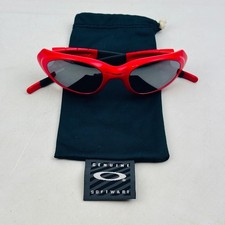 Vintage Oakley Eye Jacket 2.0 Cannon Red Sunglasses Plutonite Lenses Pouch USA