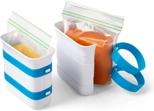 Freezeup Freezer Food Block Maker, 2 Cup, 2-Pack, Meal Prep Bag Container to Fre
