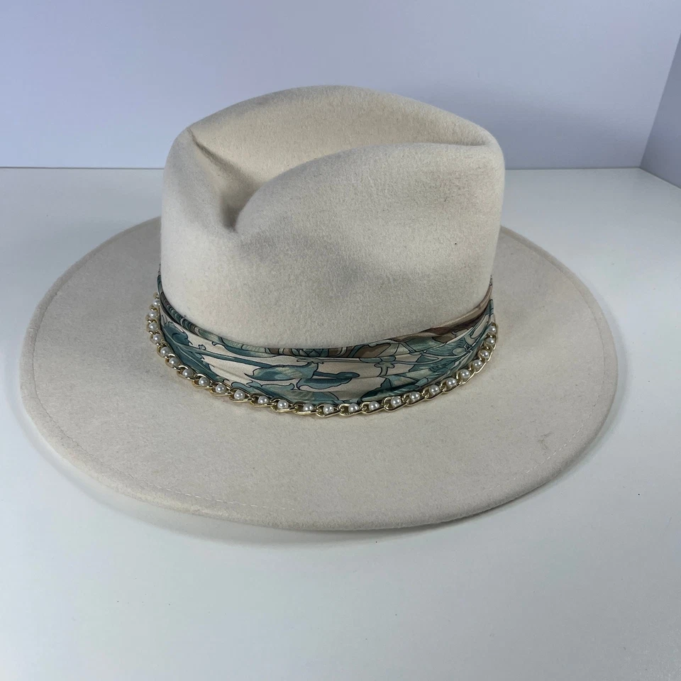 Lack Of Color Western Hat Womens Small 55cm Ivory Australian Wool Pearls Cowgirl - Image 4 of 4