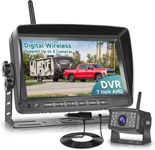 7" Digital Wireless Monitor AHD Rear View Backup Camera for Caravan RVs Truck