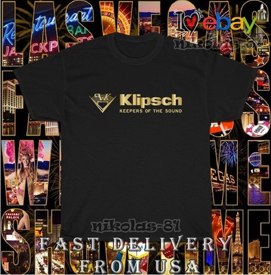 New KLIPSCH Keepers of the sound Logo Men's T-Shirt American Tee Shirt