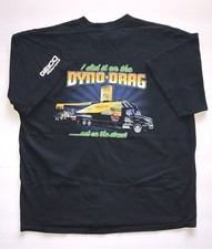 VTG GEICO Promo T-Shirt Men’s XL Black Motorcycle Dyno-Drag Graphic Tee 90s Y2K