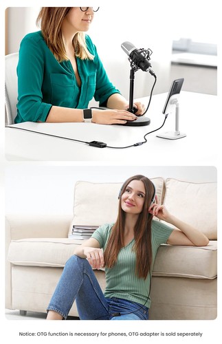 USB Audio Interface External Microphone Audio Adapter Soundcard For PC Laptop - 第 15/25 張圖片