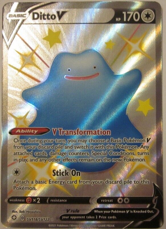 Ditto V SV118/SV122 Shiny Holo Rare Shining Fates Pokemon TCG NM