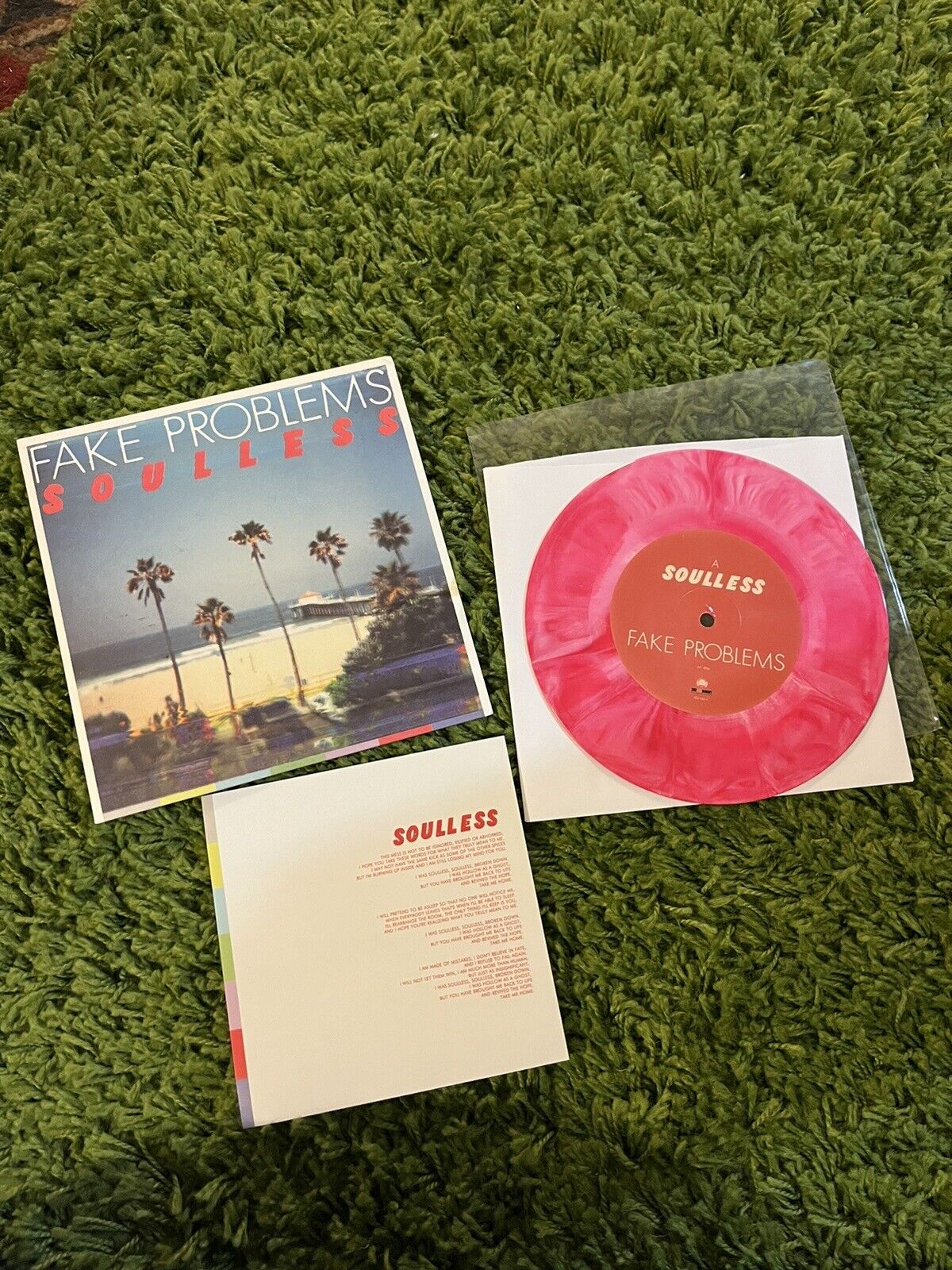 FAKE PROBLEMS SOULESS 7” Pink Vinyl SIDEONEDUMMY Gaslight Anthem FREE SHIPPING