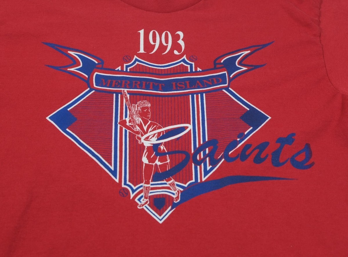 Fruit Of The Loom T-Shirt Mens L Red Merritt Island Saints 1993 Vintage 90s USA View 2