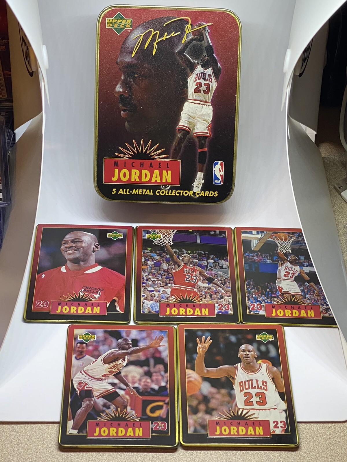 michael jordan 5 metal collector cards