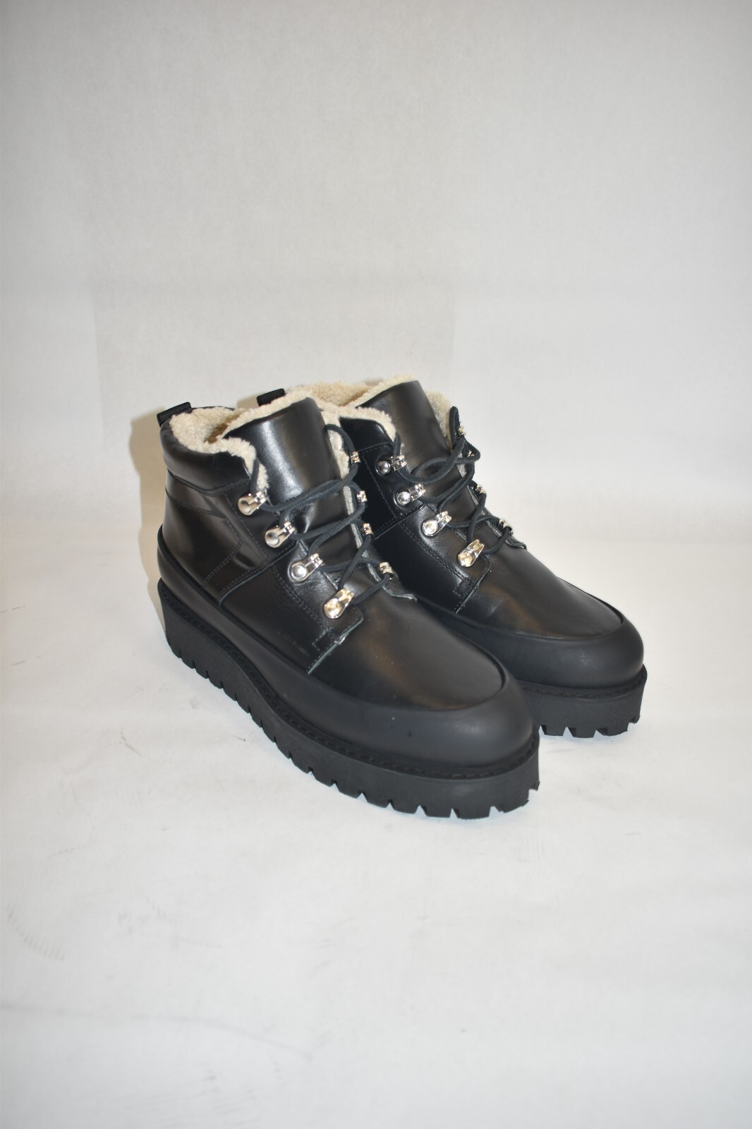 GANNI Women's Size 41 Leather Platform Hiking Ankle Boots image 2