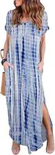 Summer Maxi Dress Womens Size Medium Casual Loose Pockets Long Dress - NEW!