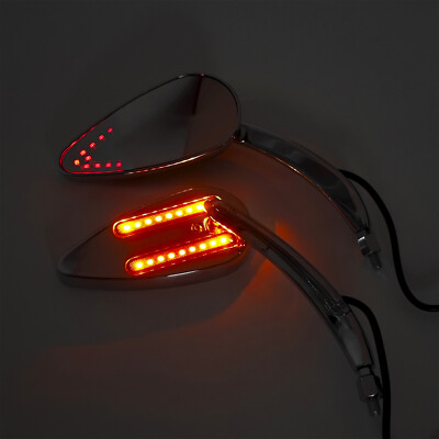 Chrom Spiegel Paar mit Blinker für Sportster XL Softail Dyna Touring Chopper F'