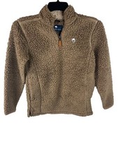 Southern Shirt Sherpa Pullover 1/4 Zip Sweater Youth Medium Brown 4V002-467