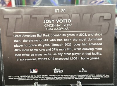 2023 Topps Chrome Joey Votto Titans #CT-20 Reds/ Toronto Blue Jays