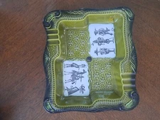 Ashtray Vintage  Green  Square  10”  