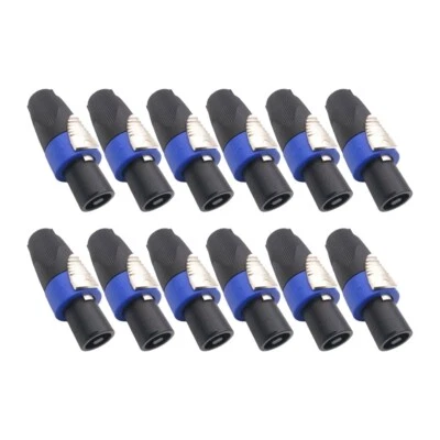12 pcs NL4FX 4 pole Locking SpeakON Cable Connector Replacement for Neutrik