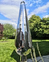 Glaskugel Gartendeko Kugel 40 Obelisk Silber Rosenkugel Glas Antik Bauernsilber