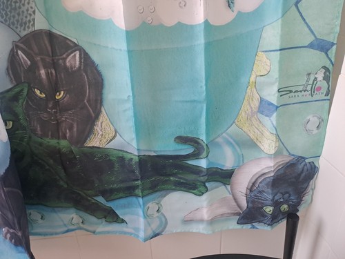 Katzenwäsche Kunstdruck ODER Duschvorhang shower curtain von SARA HORWATH - Bild 13 von 16