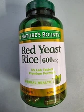Natures Bounty Red Yeast Rice 600mg 250 Capsules Herbal Health Supplement