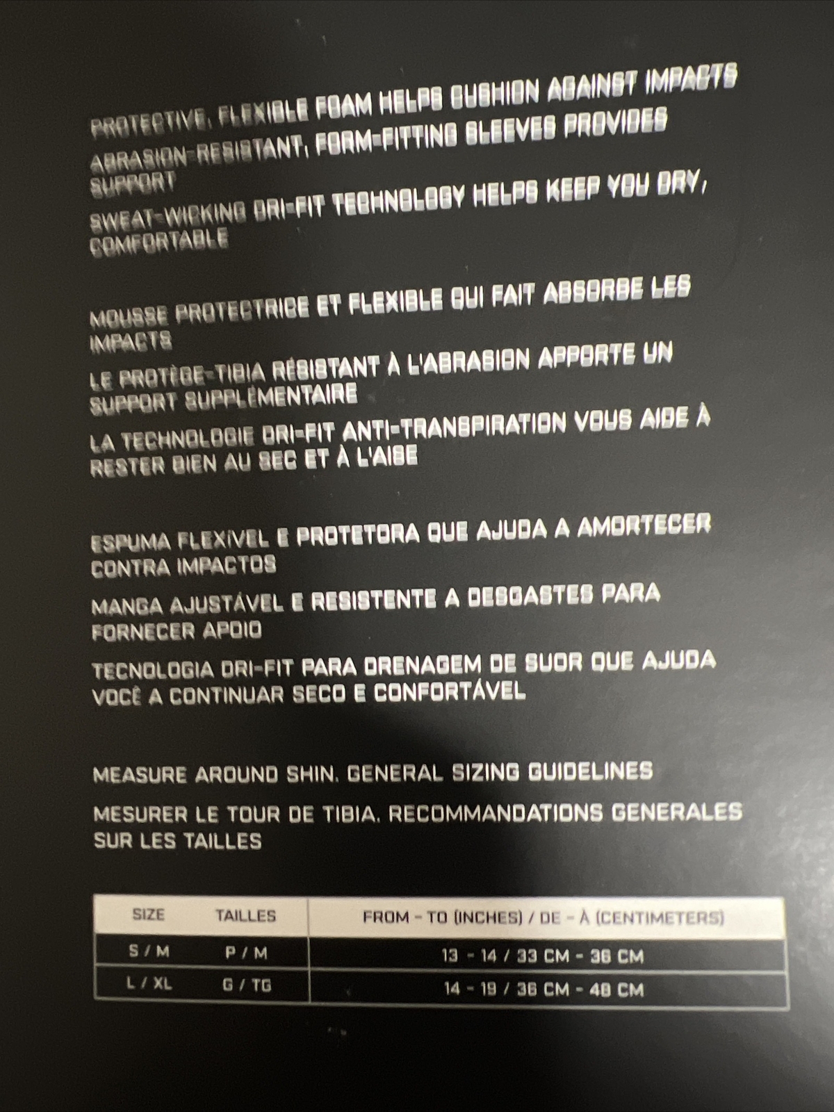 Jordan Padded Shin Sleeves 2 In Box (pair) JKS01010SM Size S/M Color