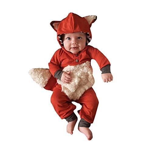 Newborn Baby Girl Boy Halloween Cosplay Cartoon Clothes Fox 6-12 Months Orange - Picture 2 of 8