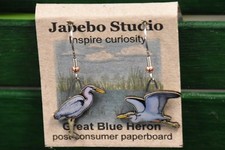Jabebo Earrings Great Blue Heron