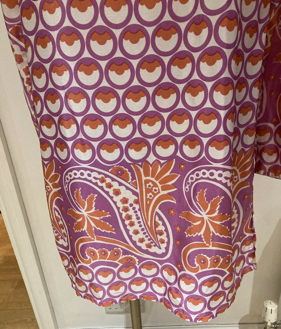 Tara Jamon Designer Retro Style Silk Tunic/Dress, Size 10 UK 38 EU, with repair 5