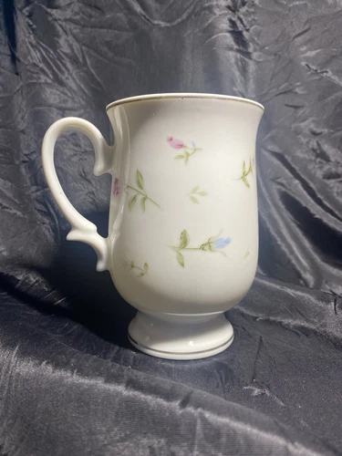 Vintage 1970 Sheffield Fine China Japan “Rambling Rose” Mug Cup Pedestal 4.75”