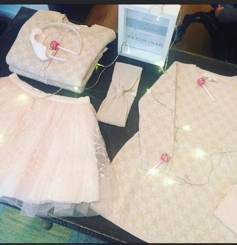 C de C Girls 6y Long Sleeve Pink Gold Sparkly Star Sweater Dress EUC (baby dior) - Picture 4 of 5