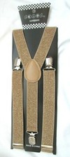 Unisex Adult Kids Teens Champagne Gold Y-Back Adjustable Suspenders up to 42in