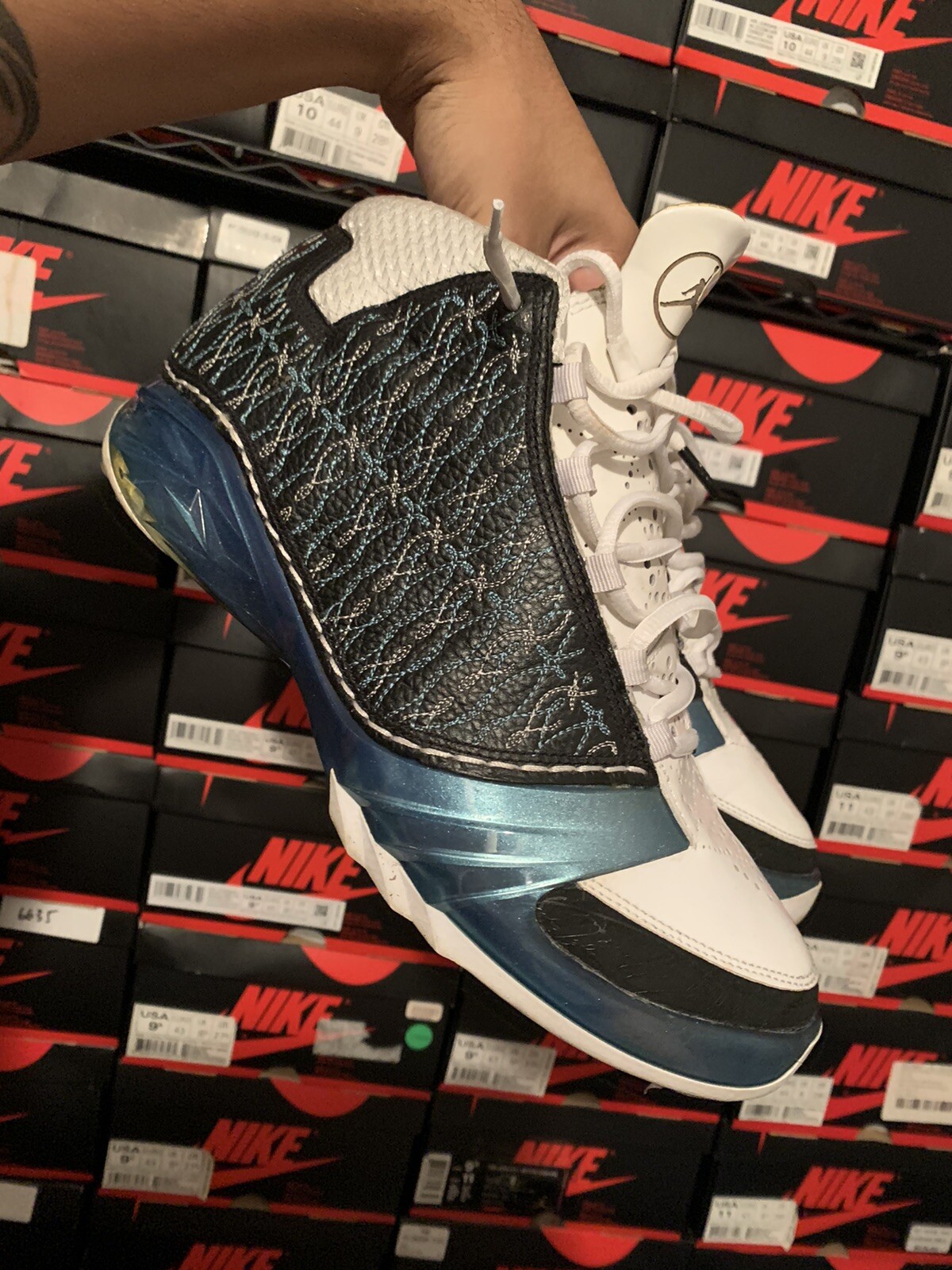 Air Jordan 23 Sz10 High Baby Titanium Rare Retro Trophy Room Leather |