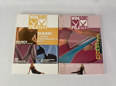Winsor Pilates Lot 2 Basic 3 DVD Workout Set (Used) & Power Sculpting (New)