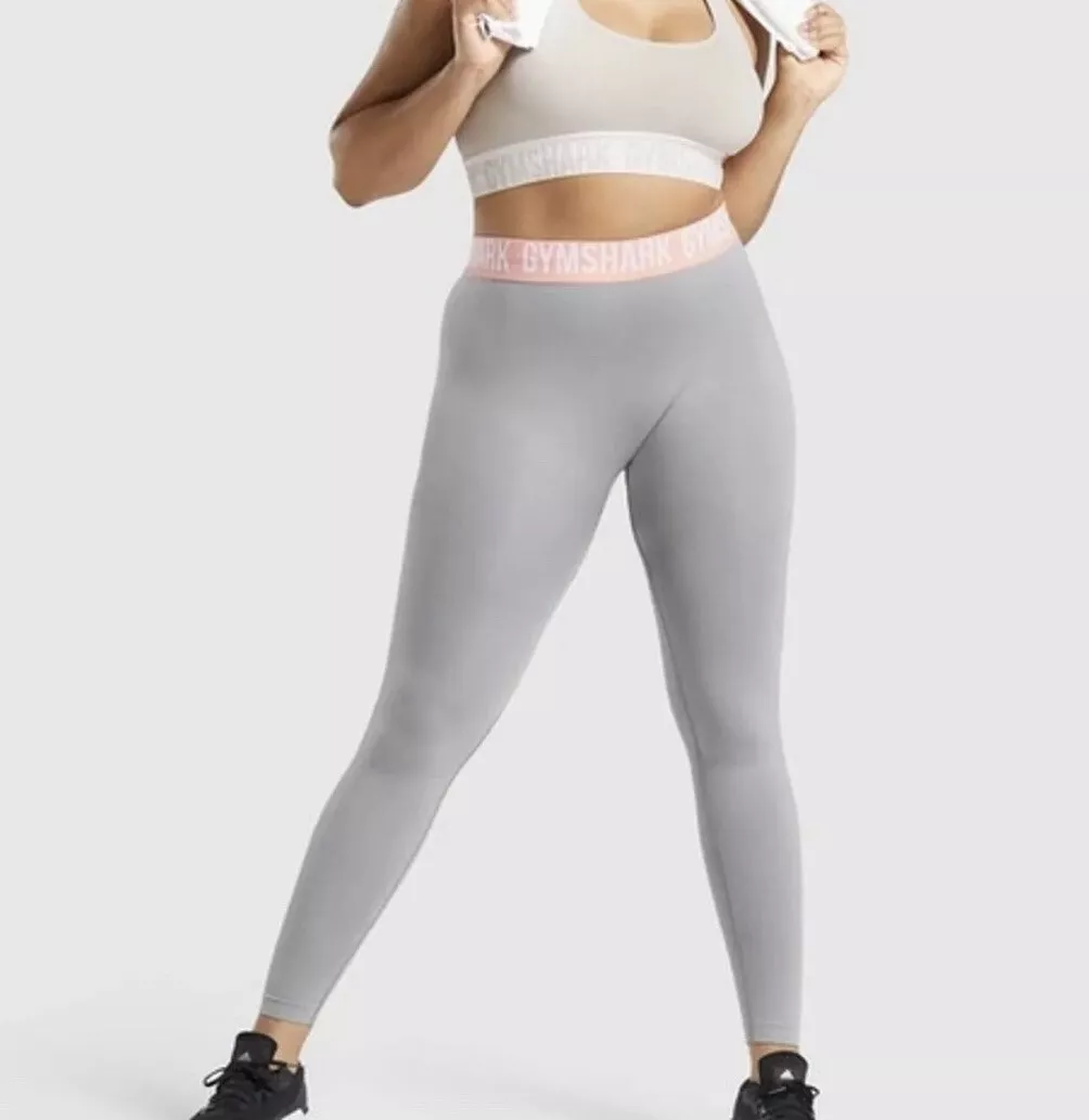 Gymshark Fit Seamless Workout Gym Leggings Light Grey Size XS