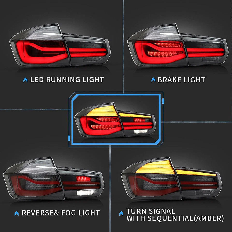 Luces traseras LED VLAND para BMW F30 F35 F80 M3 2012-2018 estilo LCI lámpara trasera transparente Foto 4 de 4