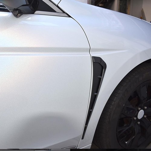Car Exterior Side Fender Vent Air Wing Cover Trim Accessories Carbon Fiber 2pcs - Picture 6 of 8