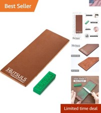 Brown Vegetable Tanned Leather Strop - 2 Sides  Green Compound for All Blades