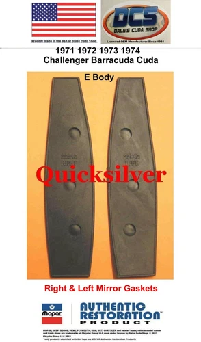 1971 72 73 74 Challenger Barracuda Cuda E Body Mirror Gaskets 3548741 3548745 