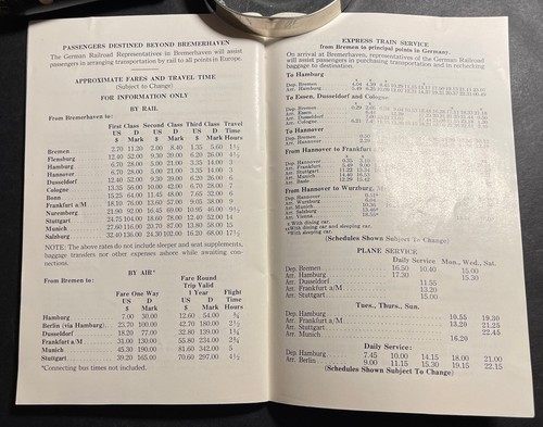 Touristenklasse Passagierliste Gripsholm norddeutsch Lloyd 1954 schwedisch-amerikanisch - Bild 10 von 12
