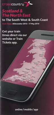 RAILWAY TIMETABLE : SCOTLAND & THE NORTH EAST to SOUTH WEST & SOUTH COAST