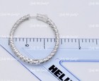 14k Solid White Gold Natural Diamond Oval hoop earring snap closure 6.50 ct — photo 6