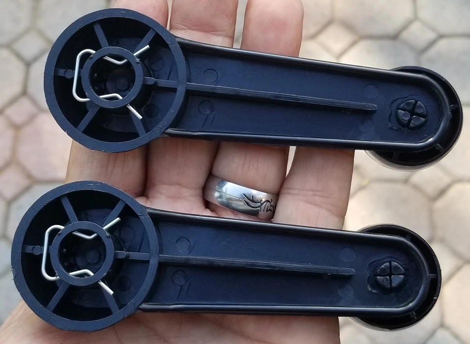 Manija de manivela de ventana de puerta interior negra izquierda o derecha PARA HONDA ACCORD CIVIC Foto 2 de 3