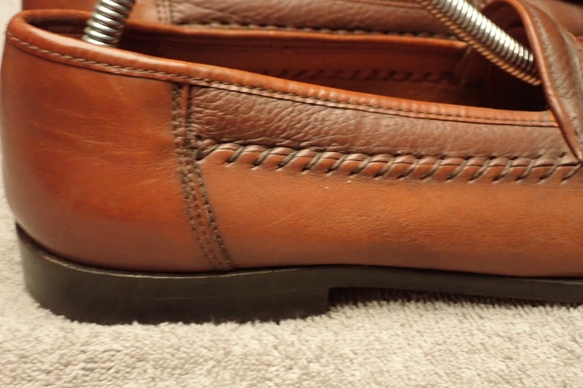 Brass Boot Men\'s Brown Leather Weave Slip On Tassel Loafer‎ Size 10.5 M Shop Brass Boot Shoes for Men on Mercari | New & Used Deals  main image 2