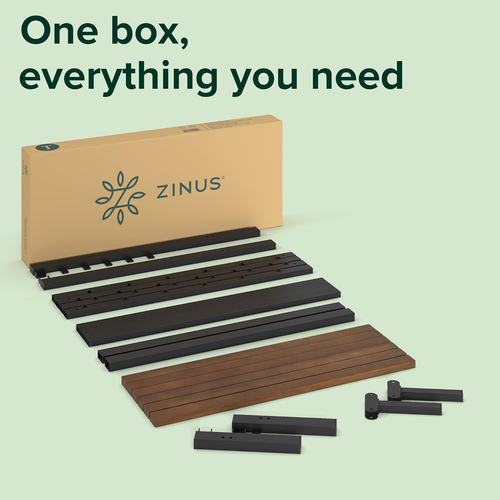 Zinus Kai Bamboo and Metal Platform Bed Frame with Headboard / No Box Spring Nee - Picture 7 of 12