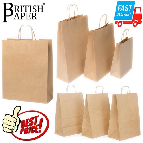 BROWN PAPER BAGS WITH HANDLES SMALL 