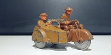 Vintage BARCLAY MANOIL Lead Toy SOLDIER MOTORCYCLE SIDECAR MACHINE Gun GUNNER