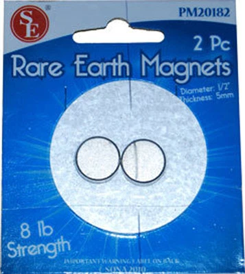 SE New 8LB 2 Pull Super Storage Neodymium Rare Earth Magnets 1/2" Dia # PM20182