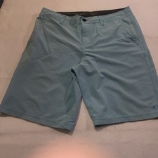 O'Neill Hybrid Men's Turquoise Board Shorts, Beach Swim Trunks Drawstring, Sz 38