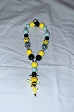 Wristlet Keychain,   Bumblebee  Silicone Beaded BLACK, Yellow, ETC NEW