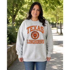 Hanes Beefy Sweatshirt Gray Vintage 90s UT Austin Texas Longhorns Made in USA XL