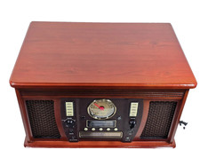 Victrola VTA-754BMAH Aviator Signature Bluetooth 8-in-1 Record Player - Mahogany